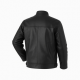 Men's Black Leather Zip Front Button Shell Jacket