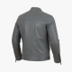 Men's Grey Vintage Leather Regular Fit Zip Front Shell Jacket