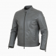 Men's Grey Vintage Leather Regular Fit Zip Front Shell Jacket