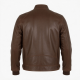 Men's Brown Vintage Leather Regular Fit Zip Front Shell Jacket