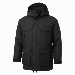 Men's Black Waterproof Vintage Polyester Outdoor Performance Parka Jacket