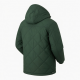 Men's Green Hooded Quilted Cotton Outdoor Workwear Zip Front Overcoat