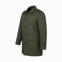 Men's Quilted Insulated Polyester Regular Fit Military Overcoat