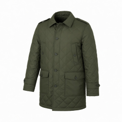 Men's Quilted Insulated Polyester Regular Fit Military Overcoat