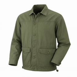 Men's Green Vintage Casual Cotton Performance Button Front Shell Jacket