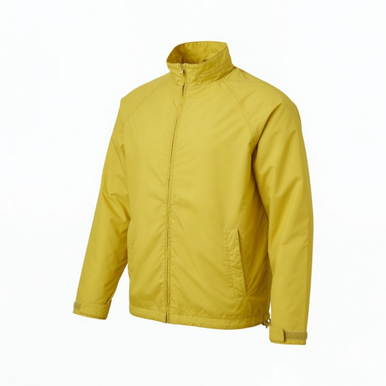 Men's Yellow Nylon Regular Fit Shell Jacket