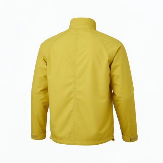 Men's Yellow Nylon Regular Fit Shell Jacket