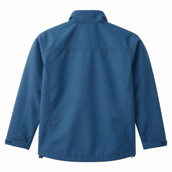 Men's Blue Vintage Casual Polyester Performance Zip Front Softshell Jacket