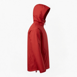Men's Red Hooded Waterproof Polyester Outdoor Hiking Shell Jacket