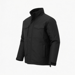 Men's Black Insulated Water Resistant Polyester Outdoor Shell Jacket