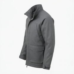 Men's Grey Vintage Casual Wool Travel Performance Shell Jacket