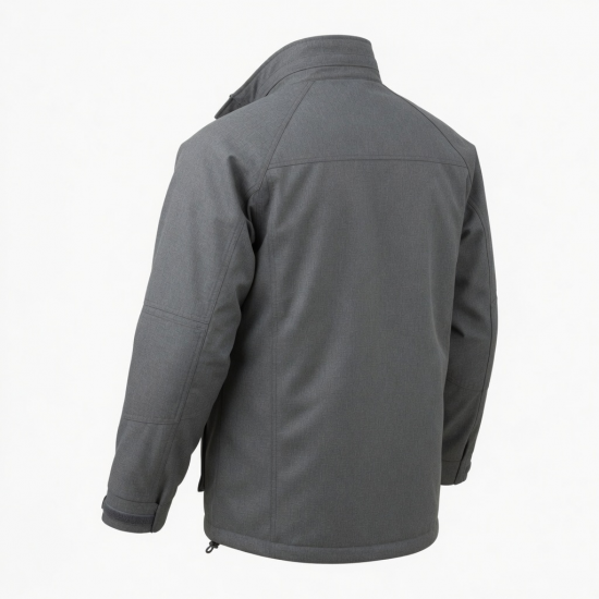 Men's Grey Vintage Casual Wool Travel Performance Shell Jacket