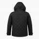 Men's Black Hooded Quilted Polyester Vintage Casual Motorcycle Jacket