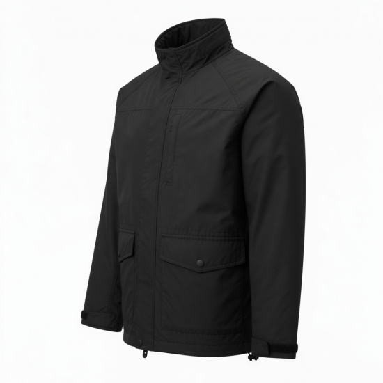 Men's Black Regular Fit Shell Jacket