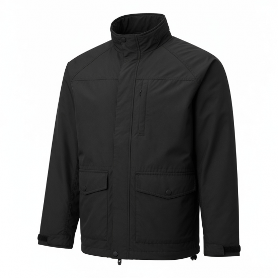 Men's Black Regular Fit Shell Jacket