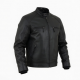 Men's Black Vintage Leather Performance Classic Zip Front Shell Jacket