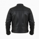 Men's Black Vintage Leather Performance Classic Zip Front Shell Jacket