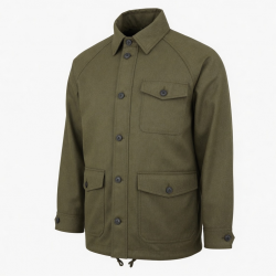 Men's Vintage Casual Wool Outdoor Performance Button Front Shell Jacket