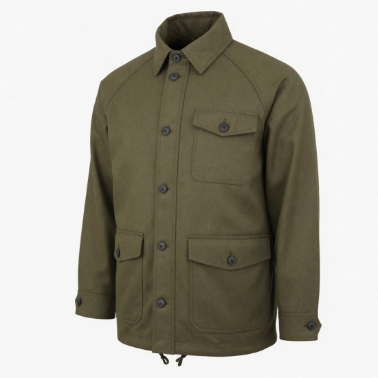 Men's Vintage Casual Wool Outdoor Performance Button Front Shell Jacket