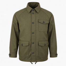 Men's Vintage Casual Wool Outdoor Performance Button Front Shell Jacket