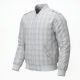 Men's White Checked Plaid Polyester Casual Regular Fit Bomber Jacket