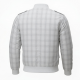 Men's White Checked Plaid Polyester Casual Regular Fit Bomber Jacket