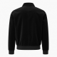 Men's Black Vintage Casual Velvet Regular Fit Zip Front Jacket