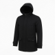 Men's Black Hooded Wool Regular Fit Button Front Shell Jacket