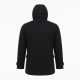 Men's Black Hooded Wool Regular Fit Button Front Shell Jacket