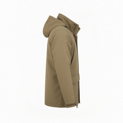 Men's Khaki Polyester Regular Fit Shell Jacket