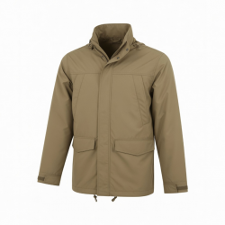 Men's Khaki Polyester Regular Fit Shell Jacket