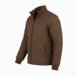 Men's Brown Quilted Lightweight Polyester Travel Vintage Puffer Jacket