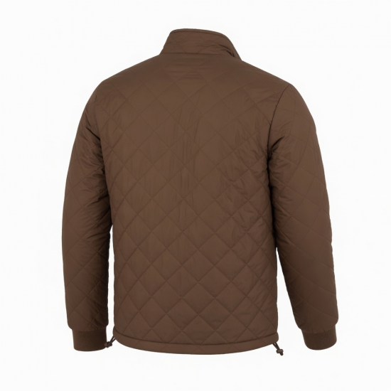 Men's Brown Quilted Lightweight Polyester Travel Vintage Puffer Jacket