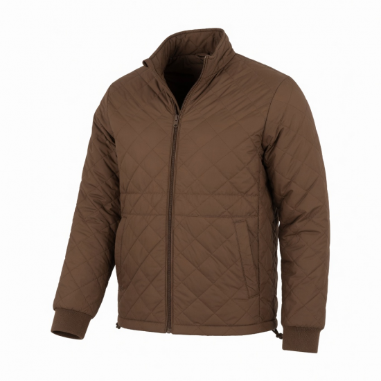 Men's Brown Quilted Lightweight Polyester Travel Vintage Puffer Jacket