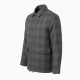 Men's Grey Checked Plaid Wool Shell Jacket