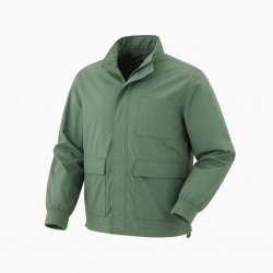 Men's Green Lightweight Casual Cotton Regular Fit Shell Jacket