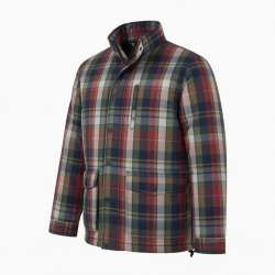 Men's Multicolour Insulated Checked Cotton Regular Fit Shell Jacket