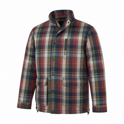 Men's Multicolour Insulated Checked Cotton Regular Fit Shell Jacket