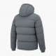 Men's Grey Hooded Padded Polyester Outdoor Hiking Zip Front Puffer Jacket