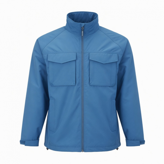 Men's Blue Polyester Outdoor Regular Fit Shell Jacket