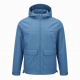 Men's Blue Lightweight Polyester Regular Fit Zip Front Parka Jacket