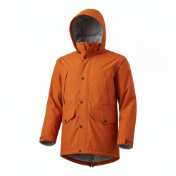 Men's Orange Waterproof Regular Fit Lined Parka Jacket