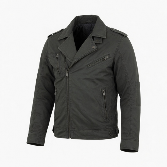 Men's Vintage Polyester Outdoor Winter Biker Jacket
