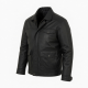 Men's Black Vintage Casual Leather Regular Fit Shell Jacket