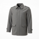 Men's Grey Vintage Casual Wool Regular Fit Button Front Shell Jacket