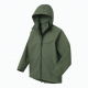 Men's Green Hooded Cotton Performance Vintage Zip Front Shell Jacket