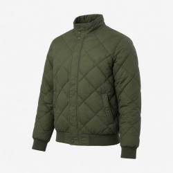 Men's Green Quilted Insulated Cotton Vintage Classic Puffer Jacket