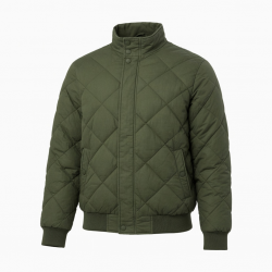 Men's Green Quilted Insulated Cotton Vintage Classic Puffer Jacket