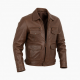 Men's Brown Lightweight Vintage Leather Travel Motorcycle Jacket