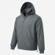 Men's Grey Hooded Polyester Performance Vintage Zip Front Shell Jacket